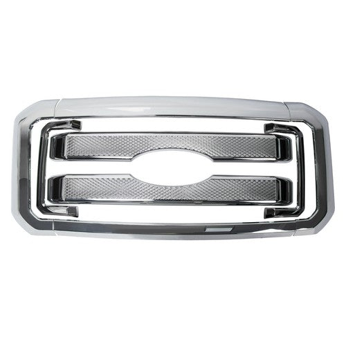 DURAFORCE Front Mesh Chrome Grille Grill Covers For 2011-2016 Ford F250 F350 Super Duty
