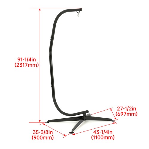 91 Inch Hanging Hammock C Stand For Chair Porch Swing Resistant 360 Degree Steel