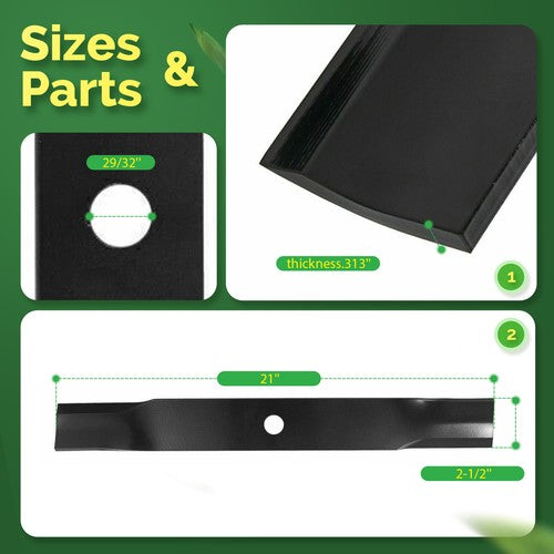DURAFORCE 12 Mower Blades Fit John Deere #TCU15881 737 757 777 797 60" Decks #M131958