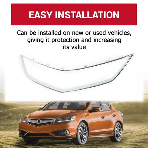 DURAFORCE Front Chrome Grille Grill Trim Frame For 2016-2018 Acura ILX Base 71122TX6A51