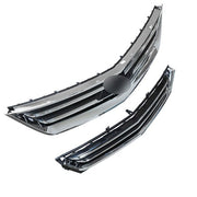 DURAFORCE 2PCS Black Front Upper & Lower Grille For Chevrolet Impala 2014-2020 Chrome New