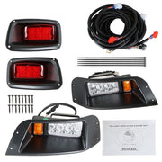 DURAFORCE For EZGO TXT Golf Cart Gas&Electric 12V LED Headlight & Tail Light Kit W/ Wire