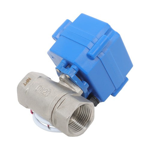 DURAFORCE Solid Motorized Ball Valve 1in Full Port SS 9-24V AC/DC NC Auto Return