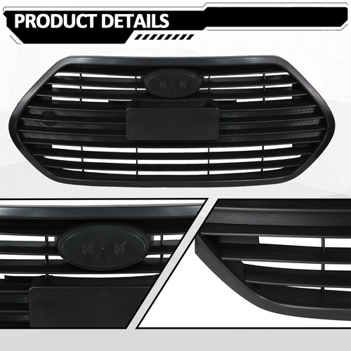 DURAFORCE 865612V510 Front Upper Grille Matte Black for Hyundai Veloster Turbo 2013-2017