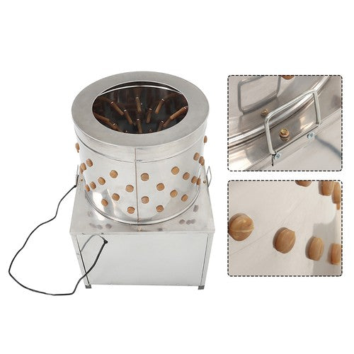DURAFORCE 1500W Poultry De-Feather Stainless Steel Drum Chicken Plucker Machine 110V 60HZ