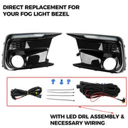 DURAFORCE White/Amber LED DRL Fog Light Bezel Cover kit for 2018-2021 Subaru WRX/STI Pair
