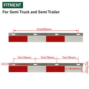 DURAFORCE 2PCS 24" x 3" Aluminum Mud Flap Hanger Top Plates Reflector Strips For Truck