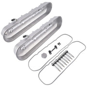 DURAFORCE GM LS Cast Aluminum Tall Silver Pair Valve Covers w/ Coil Mounts For LS1 LS2 LS3