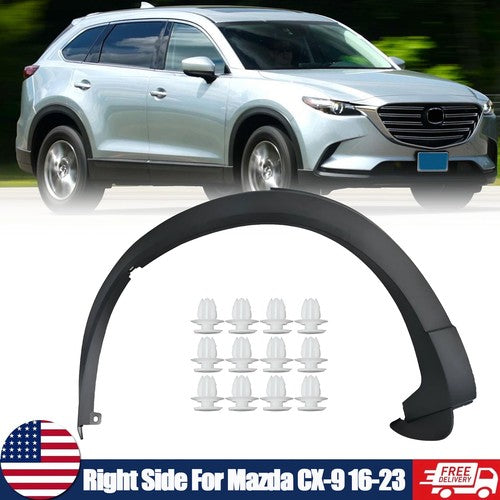 DURAFORCE Rear Fender Opening Wheel Arch Trim for Mazda CX-9 2016-2023 Passenger Right