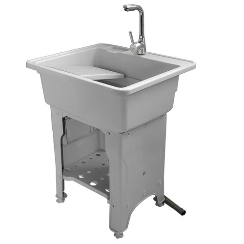 DURAFORCE 65 Freestanding Sink Commercial Laundry & Utility Room Sinks with Faucet Gray
