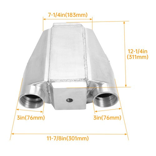 DURAFORCE Aluminum Water Intercooler A/W IC 2.5" in 3" out Liquid Core For Jet Ski Sea Doo