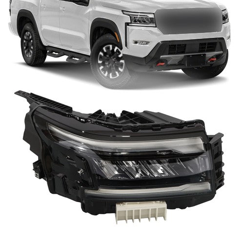 DURAFORCE Clear Full LED Passenger Black For Nissan Frontier 2022-2024 Headlight Headlamp