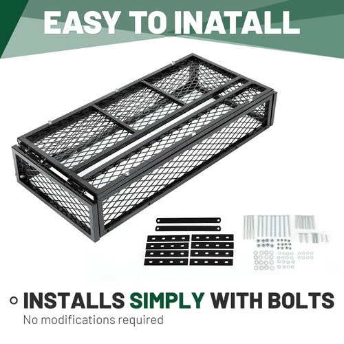 DURAFORCE Front Cargo Basket Rack Storage Carrier Kit For ATV Universal Steel Heavy Duty