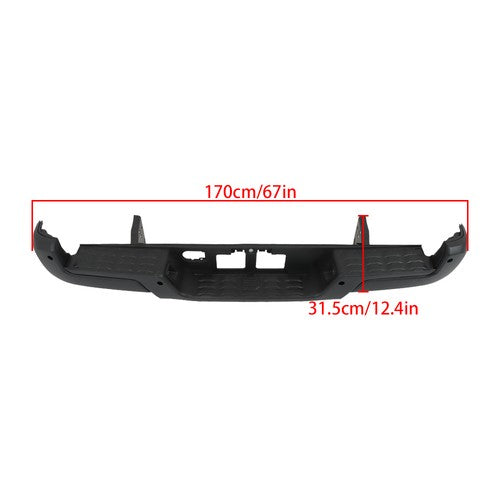 DURAFORCE Rear Step Bumper Assembly With Sensor Holes Black For Toyota Tacoma 2016-2023