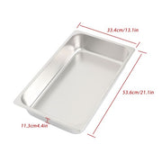 DURAFORCE Restaurant Steam Table Pans 2 Pack Full Size 4 Inch Deep Thickened with Lid