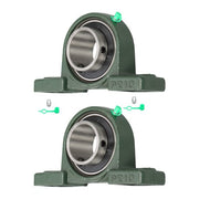 DURAFORCE 2 Pack UCP210-32 Pillow Block Mounted Ball Bearing 2" Bore Self Aligning New