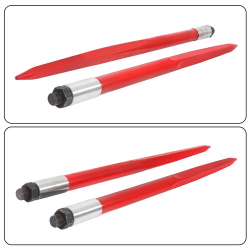 DURAFORCE Hay Bale Spear 39" 3000 lbs Capacity Spike Fork for Tractors Loaders 2pcs