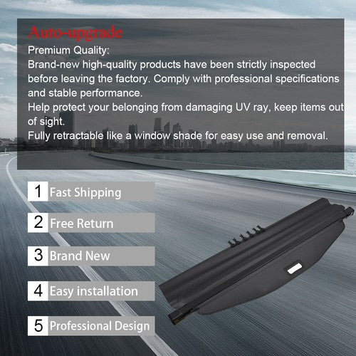DURAFORCE Retractable Cargo Cover Privacy Trunk Tonneau Shield For 2018-20 Chevy Equinox