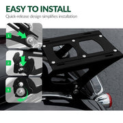 DURAFORCE Chopped Luggage Trunk Backrest Mount Rack For Harley Road Street Glide 2014-2024