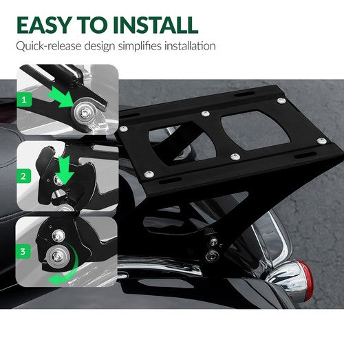 DURAFORCE Chopped Luggage Trunk Backrest Mount Rack For Harley Road Street Glide 2014-2024