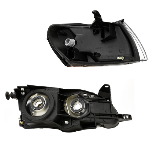 DURAFORCE JDM Chrome Headlights Turn Signal Corner Lights for 1993-1997 for Toyota Corolla