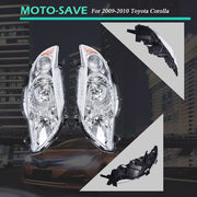 DURAFORCE Front Headlight Assembly For Toyota Corolla 2009-2010 LH + RH Pair Clear Lens
