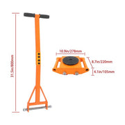 DURAFORCE 4 Pcs Machinery Skates Dolly With Handle 360° Rotation 6T/13200Lbs Heavy Duty