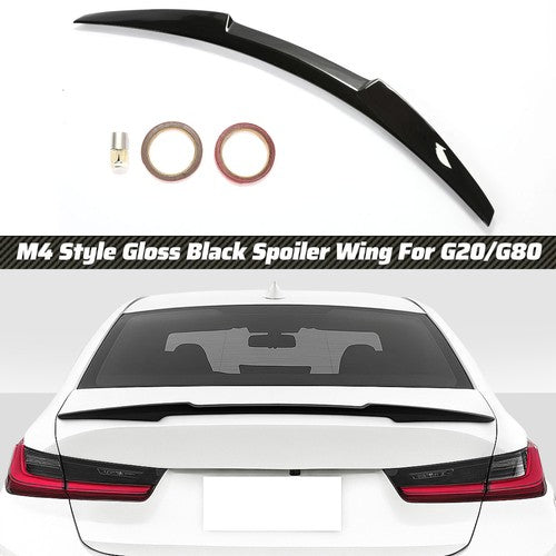 DURAFORCE Rear Trunk Spoiler Rear Wing For 19-25 BMW G20 330i G80 M3 Gloss Black M4 Style