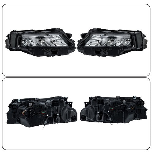 DURAFORCE LH+RH Side Black Housing For Nissan Rogue 2021-2023 Headlights Replacement LED