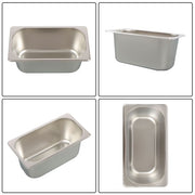 DURAFORCE 1/3 Size 6 Inch Deep Thickened Restaurant Steam Table Pans 8 Pieces