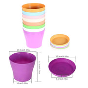 DURAFORCE Plastic Plant Container Colorful Plant Flower Pots Nursery Seedlings 8 × 5.5In