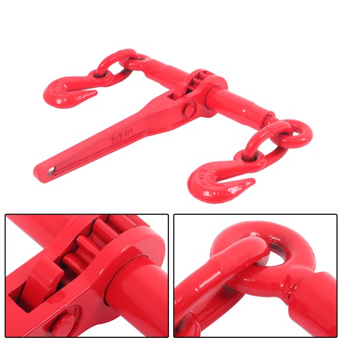 DURAFORCE Red 1/4in-5/16in G70 7800lbs W/G70 Grab Hook Adjustable Chain Binders ×2 Steel