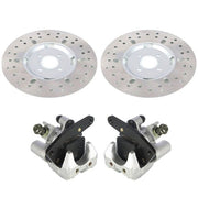 DURAFORCE Front Brake Calipers & Disc Rotors For Yamaha Big Bear 400 YFM400F 4x4 2000-2006