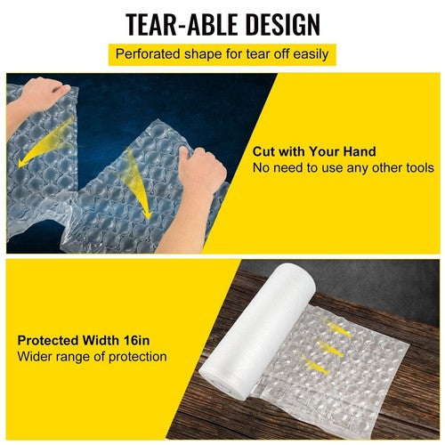 DURAFORCE 984' x16" Air Cushion Machine Film Small Bubble Pillow Packaging Padding 4 Rolls