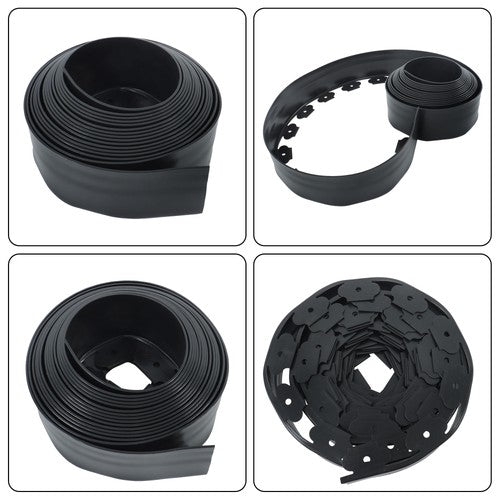 DURAFORCE Garden Edge L-shaped 49FT Lawn Grass Stone Isolation Strip 75pcs Anchoring Spik
