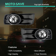 DURAFORCE Halogen Fog Lights w/Wiring+Switch+Bezles For 2010-2014 Chevy Cruze LH+RH Side