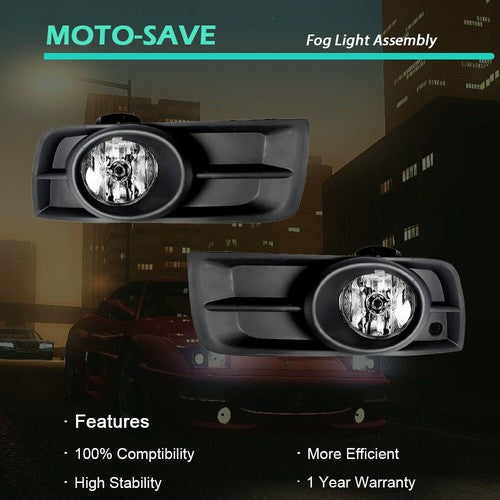 DURAFORCE Halogen Fog Lights w/Wiring+Switch+Bezles For 2010-2014 Chevy Cruze LH+RH Side