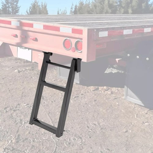 DURAFORCE Truck Bed Step 2-Rung Retractable Tailgate Ladder Heavy Duty W/L-Shaped Bracket