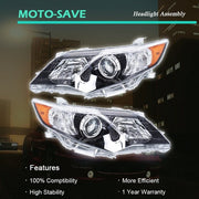 DURAFORCE Driver + Passenger Side Headlight Projector Headlamps For Toyota Camry 2012-2014