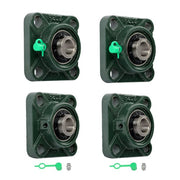 DURAFORCE 4pcs UCF202-10 Pillow Block Bearing 5/8" Bore 4-Bolt Self-Aligning Solid Base