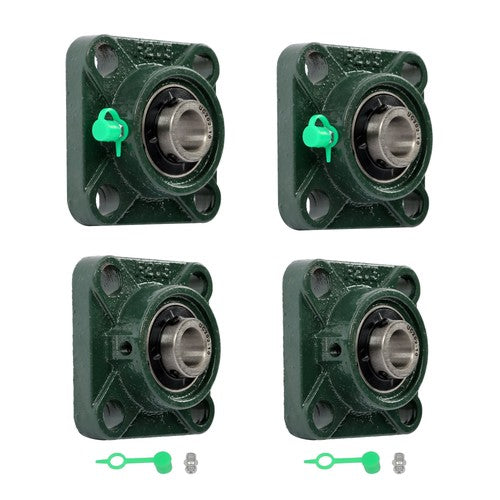 DURAFORCE 4pcs UCF202-10 Pillow Block Bearing 5/8" Bore 4-Bolt Self-Aligning Solid Base