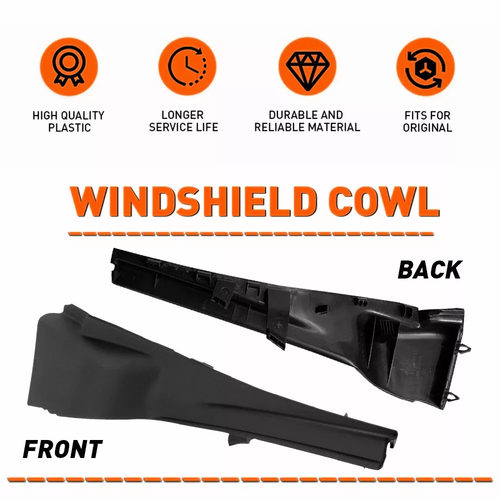 DURAFORCE Windshield Wiper Cowl Extension Trim Pair for 2015-2024 for Nissan Murano Black