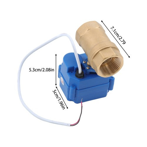 DURAFORCE Solid Motorized Ball Valve 1in Standard Port Brass 9-24V NC Auto Return