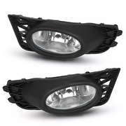 DURAFORCE Clear Lens Fog Lights W/Bulb Switch Wiring for 2009 2010 2011 for Honda Civic
