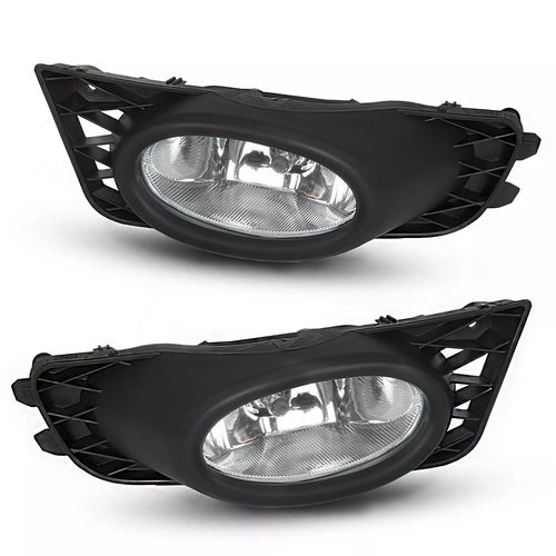 DURAFORCE Clear Lens Fog Lights W/Bulb Switch Wiring for 2009 2010 2011 for Honda Civic