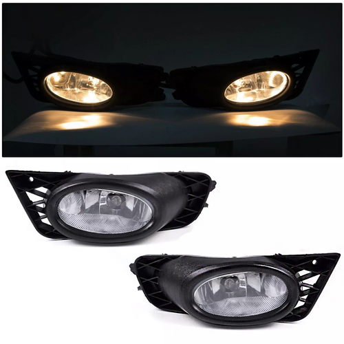 DURAFORCE For 2009 2010 2011 Honda Civic Sedan Clear Lens Fog Lights W/Bulb Switch Wiring