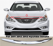 DURAFORCE Upper Front Hood Moulding Trim Molding For 2011-2013 Hyundai Sonata Sedan Chrome