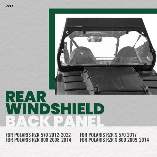 DURAFORCE Rear Clear Windshield Back Window For RZR 800/ 800 S 2008-2014 UTV Full