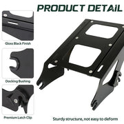 DURAFORCE Chopped Luggage Trunk Backrest Mount Rack For Harley Road Street Glide 2014-2024