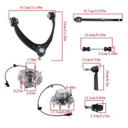 DURAFORCE For Sierra 1500 2WD Front Wheel Bearing Hubs Control Arms Suspension Kit 12pc